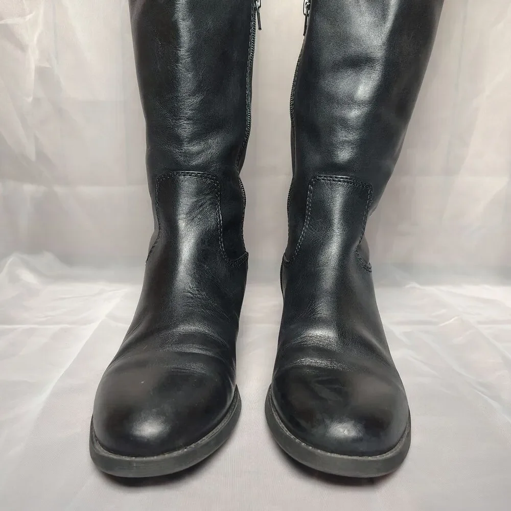 Inc International Concepts Fawne Black Leather Riding Boots Kneehigh Womens 8M